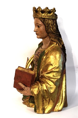 "Saint Catherine" Polychrome wood 